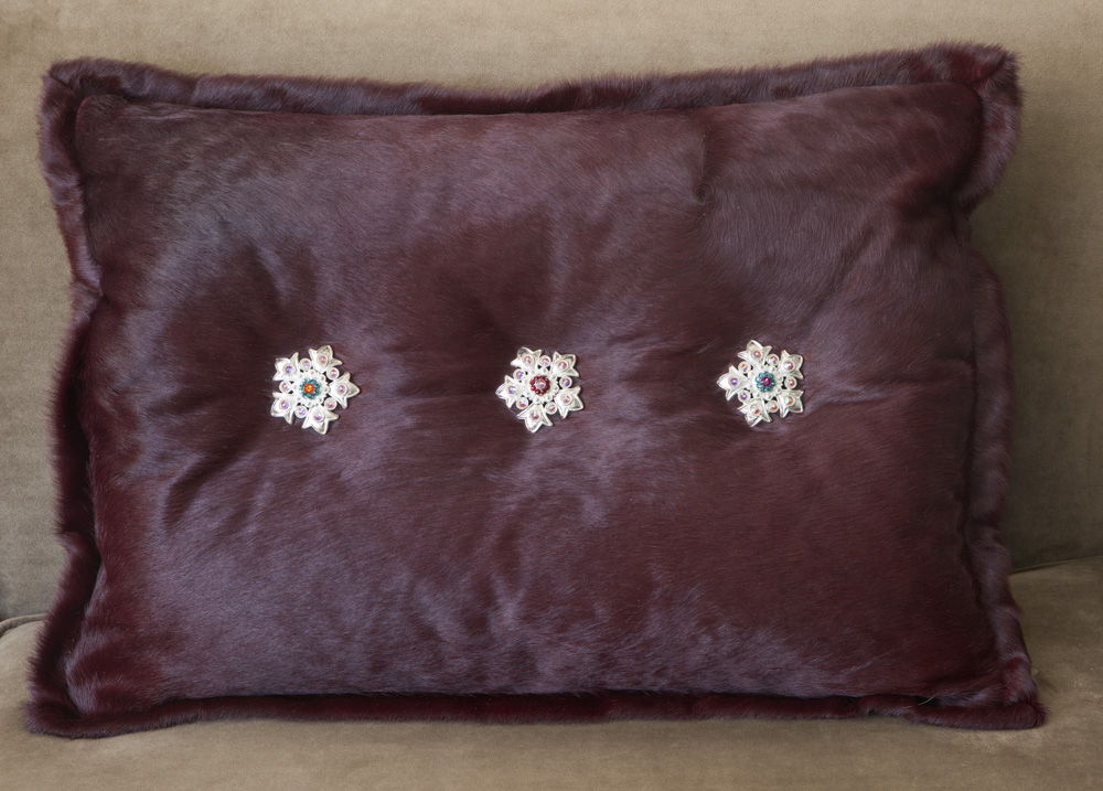 Rich Red With Snowflake Conchos